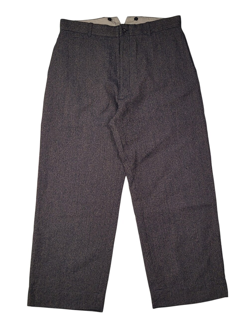 Belafonte Ragtime Clothing Hipback Trousers Pant Buckle Back Wool Tweed XL 36x30
